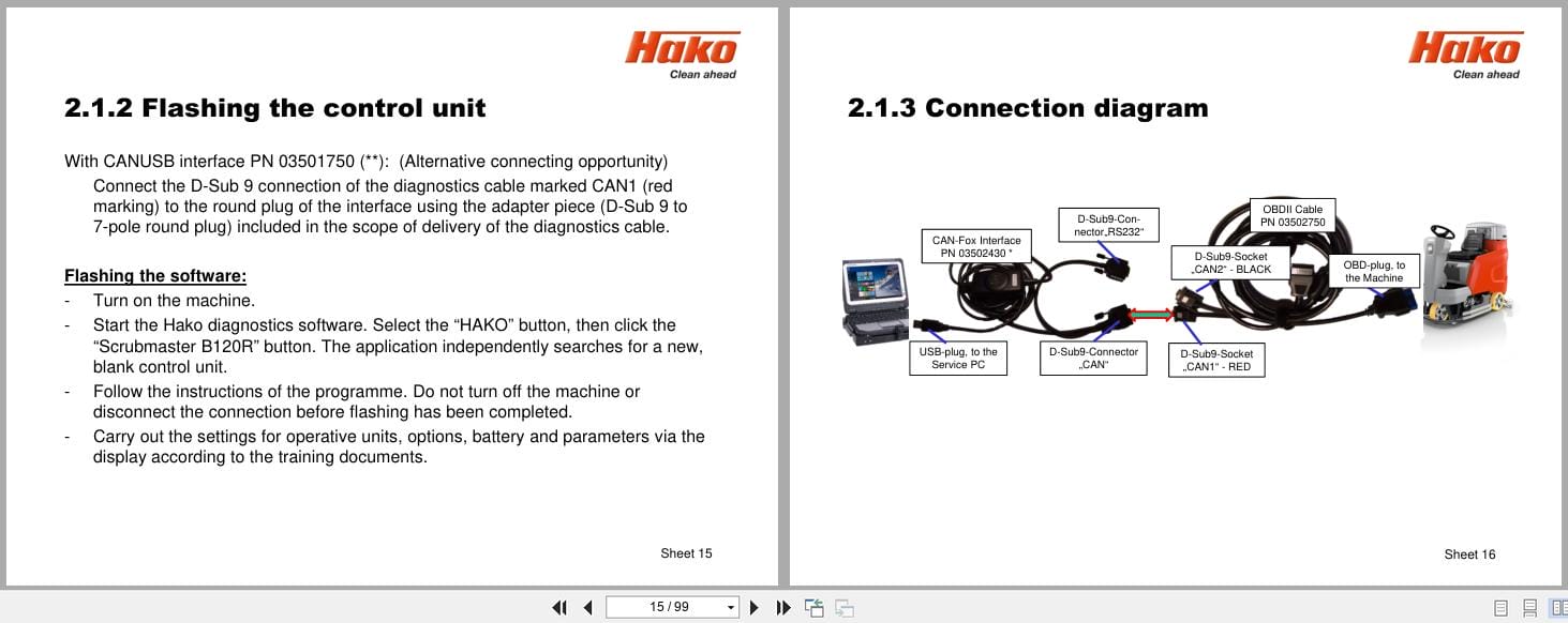 Hako Sweeper Scrubmaster B120R Service Booklet 2018 (3)