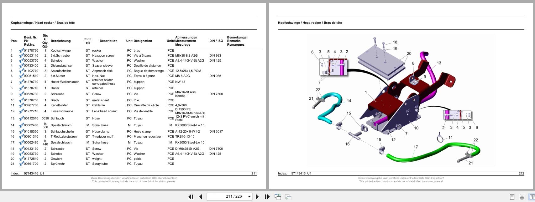 Hako Sweeper Scrubmaster B120R Spare Parts List 85 00 1993 780 EN FR DE (2)