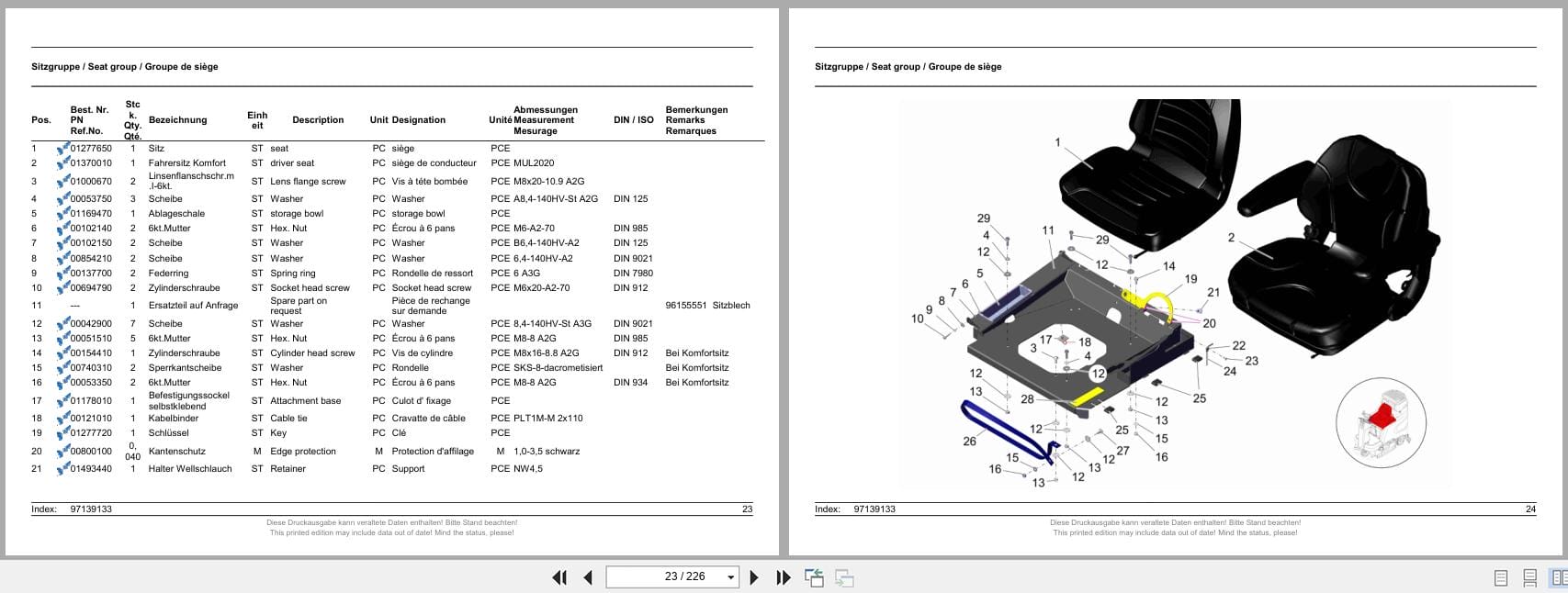 Hako Sweeper Scrubmaster B120R Spare Parts List 85 00 1993 780 EN FR DE (3)