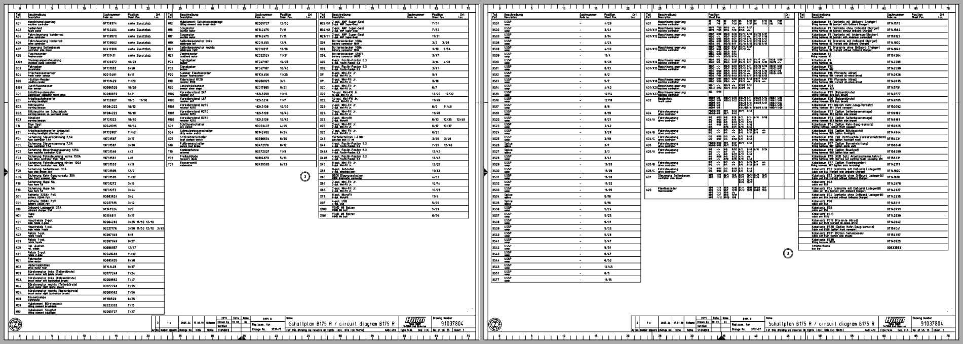 Hako Sweeper Scrubmaster B175R Electrical Schematic 91037804 2019 (1)