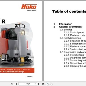 Hako Sweeper Scrubmaster B175R Service Booklet 2019 (1)