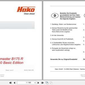 Hako Sweeper Scrubmaster B175R Spare Parts List (1)