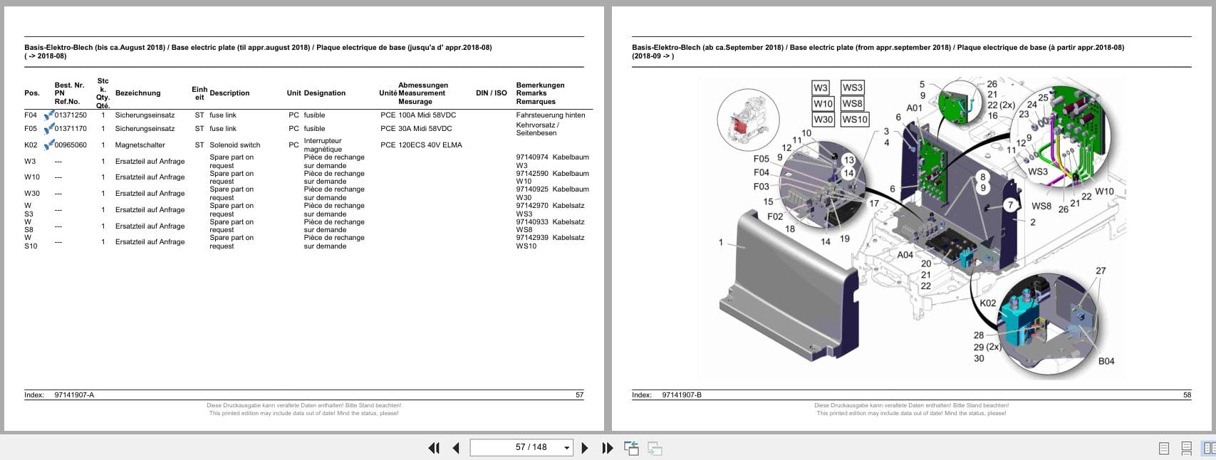 Hako Sweeper Scrubmaster B175R Spare Parts List 85 00 1993 780 (2)