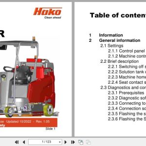 Hako Sweeper Scrubmaster B260R Service Booklet 2022 (1)
