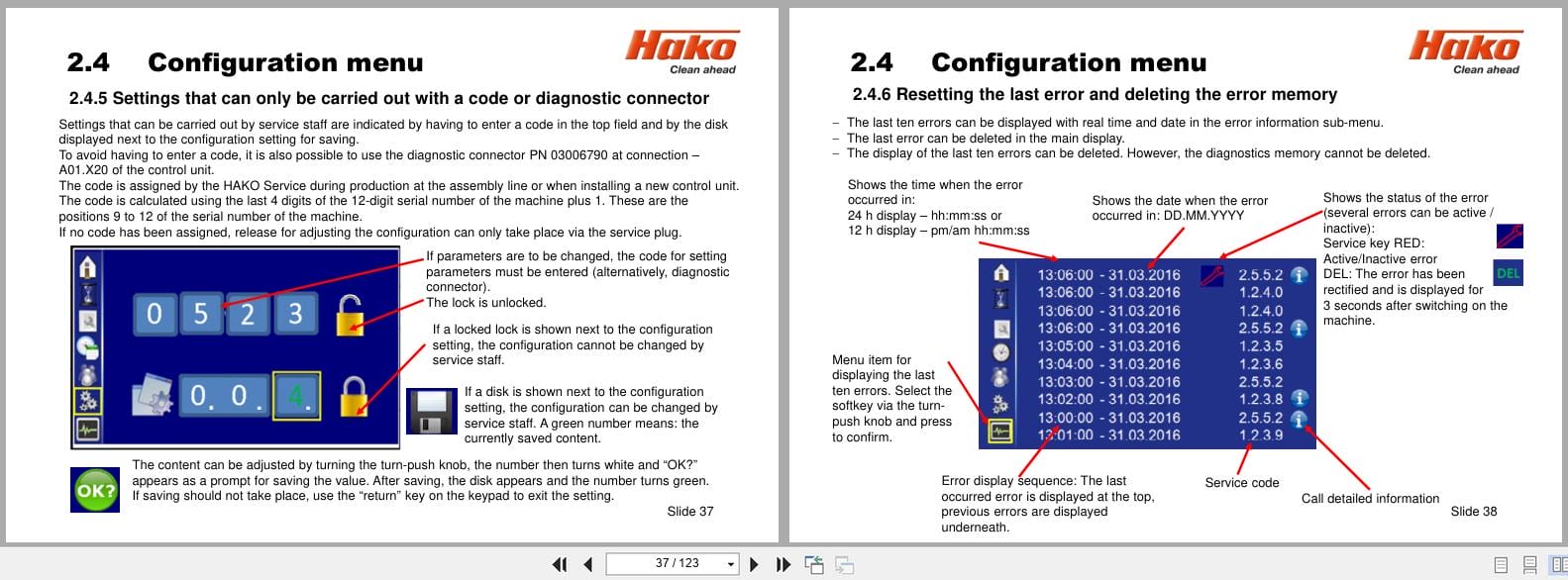 Hako Sweeper Scrubmaster B260R Service Booklet 2022 (2)