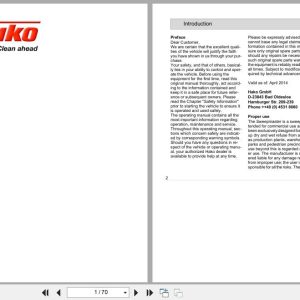 Hako Sweepmaster B1500RH Instruction Manual 88 10 2943 3100 11 (1)
