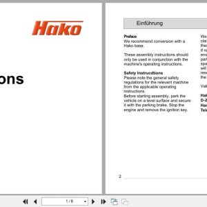 Hako Sweepmaster P D1200RH B1200RH Front Lighting System Assembly Instructions (1)