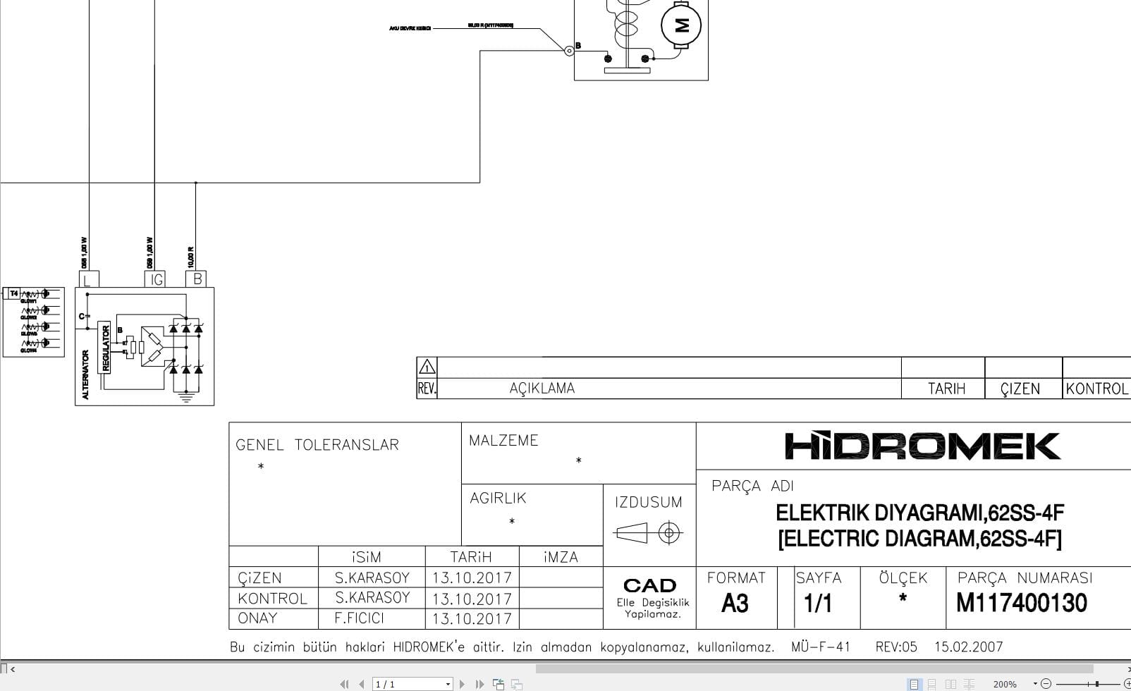 Hidromek Backhoe Loader 62SS 4F Electric Diagram (1)
