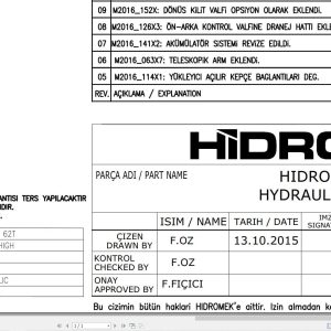 Hidromek Backhoe Loader 62SS 62T Hydraulic Diagram 400M0001 (1)