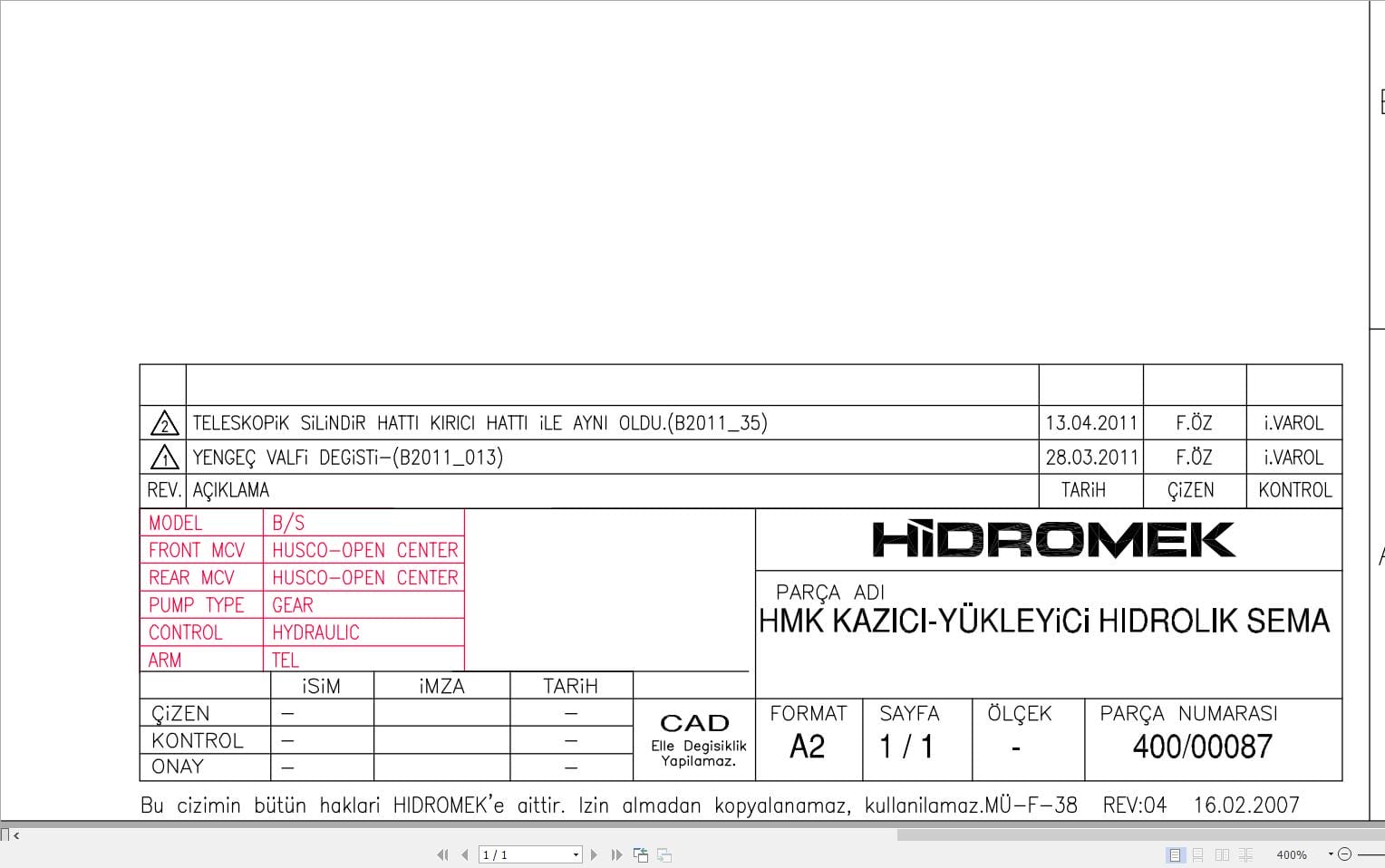 Hidromek Backhoe Loader Electric and Hydraulic Diagrams (1)