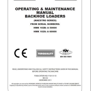 Hidromek Backhoe Loader HMK 102B 102S Operation Maintenance Manual EN (1)