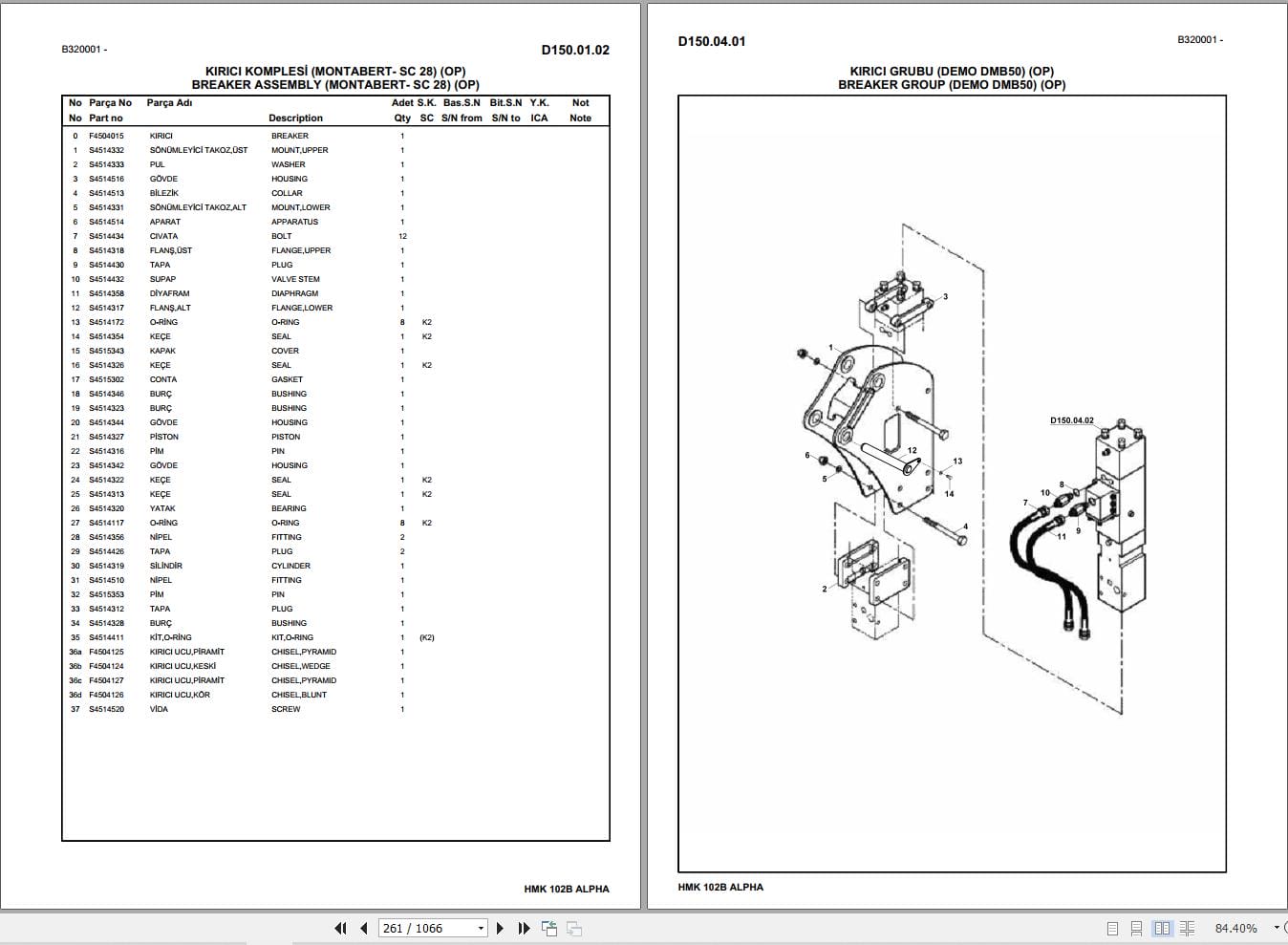 Hidromek Backhoe Loader HMK 102B ALPHA Parts Catalog 2019 EN TR (2)