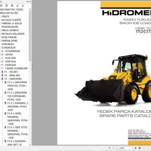 Hidromek Backhoe Loader HMK 102B MAESTRO Parts Catalog 2010 EN TR (1)