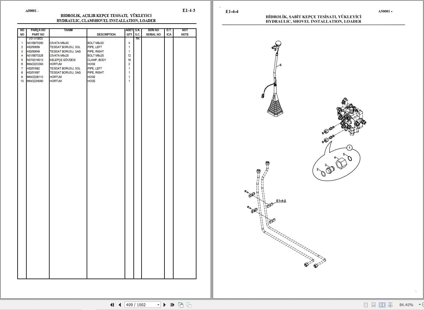 Hidromek Backhoe Loader HMK 102B MAESTRO Parts Catalog 2012 EN TR (2)