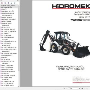Hidromek Backhoe Loader HMK 102B Maestro SUPRA Parts Catalog Y10 12562 2013 EN TR (1)