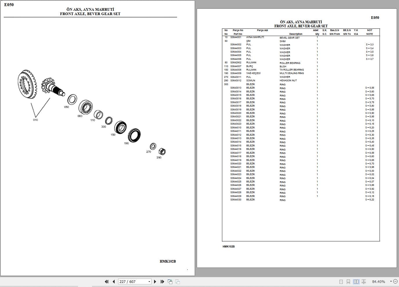 Hidromek Backhoe Loader HMK 102B Maestro SUPRA Parts Catalog Y10 12562 2013 EN TR (2)