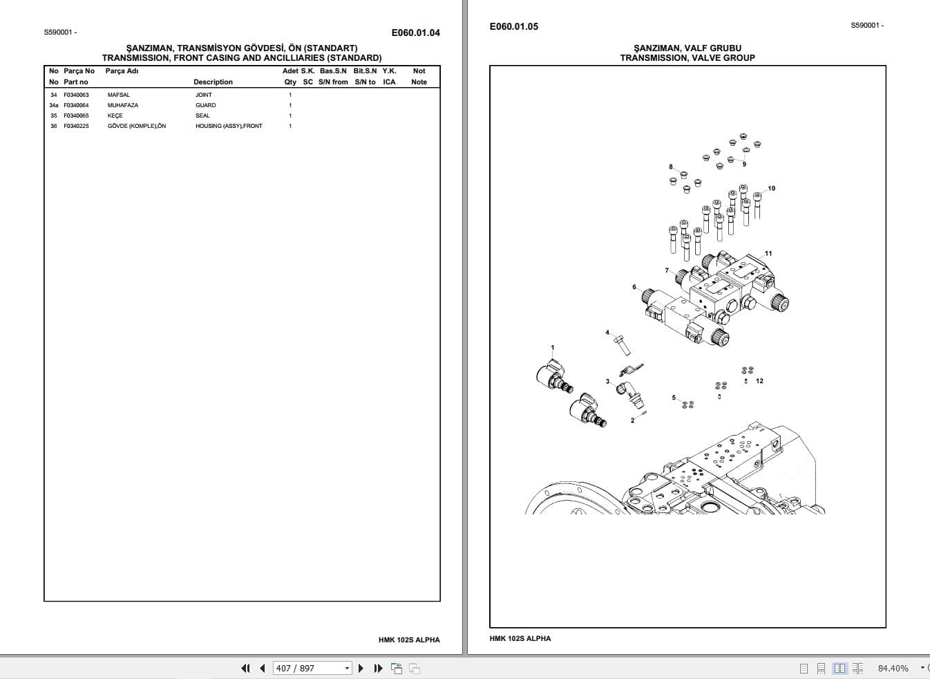 Hidromek Backhoe Loader HMK 102S ALPHA Parts Catalog 2023 EN TR (2)
