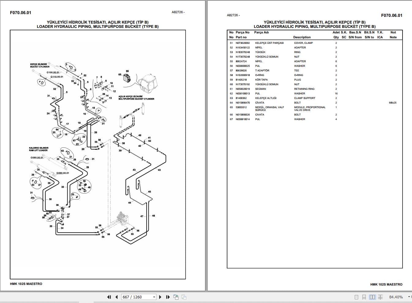 Hidromek Backhoe Loader HMK 102S MAESTRO Parts Catalog 2016 EN TR (2)