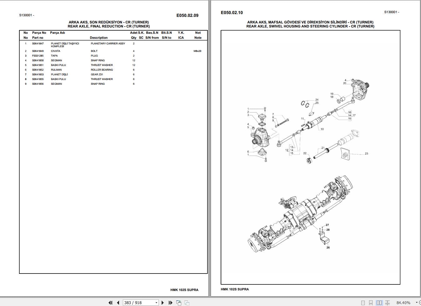 Hidromek Backhoe Loader HMK 102S SUPRA Parts Catalog 2017 EN TR (2)