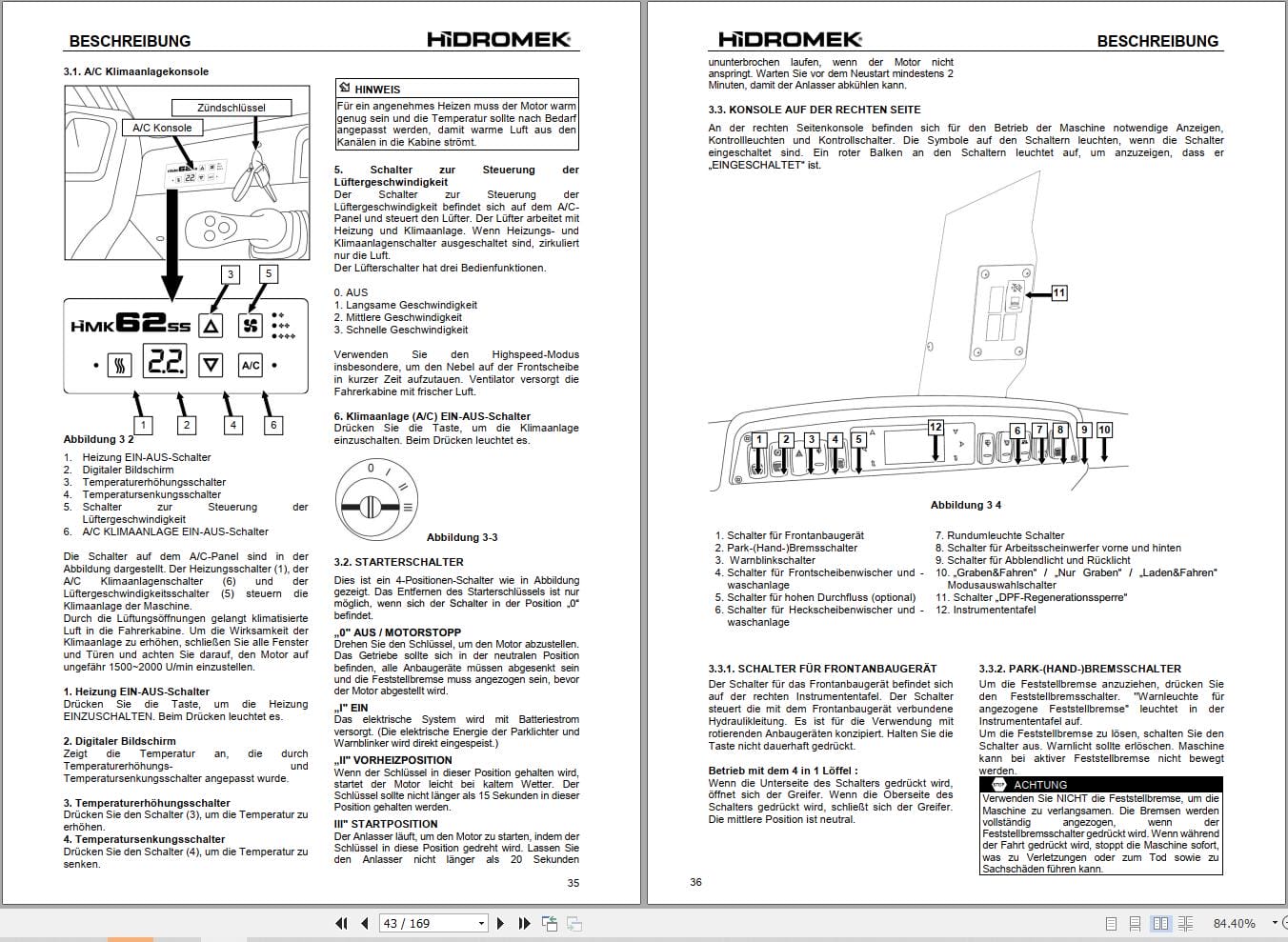 Hidromek Backhoe Loader HMK 62SS Operation Maintenance Manual M119702412 DE (2)