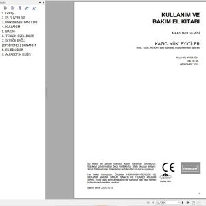 Hidromek Backhoe Loader Maestro Series Operation Maintenance Manual Y10 13001 TR (1)