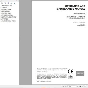 Hidromek Backhoe Loader Maestro Series Operation Maintenance Manual Y10 13101 (1)