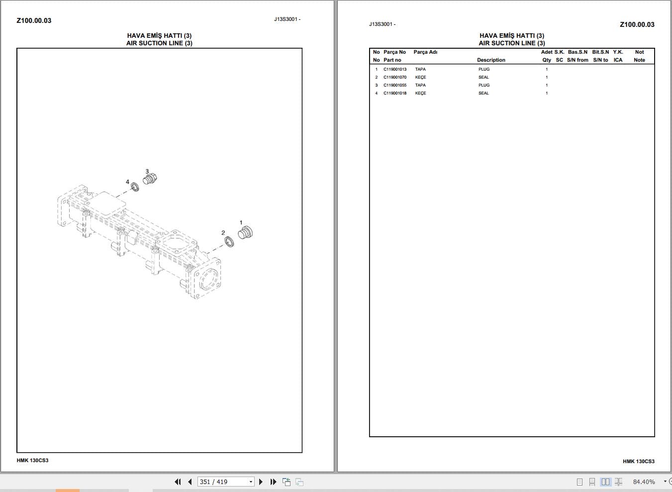 Hidromek Compactor HMK 130CS3 Parts Catalog C137390010 2020 EN TR (2)