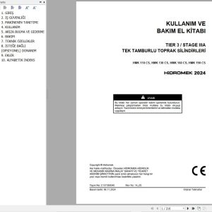 Hidromek Compactor HMK110CS to HMK190CS Operation Maintenance Manual C137390040 TR (1)