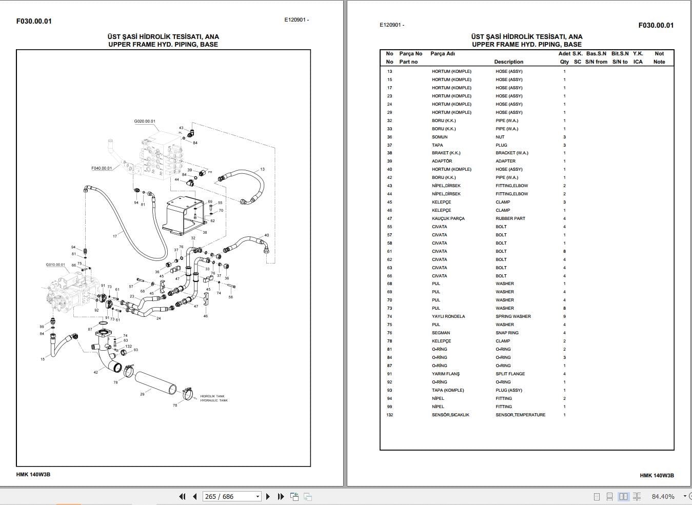 Hidromek Excavator HMK 140 W 3B Parts Catalog H207323300 2015 EN TR (2)