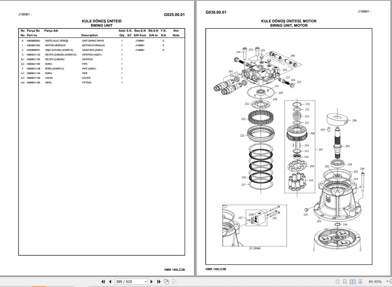 Hidromek Excavator HMK 140LC 3B Parts Catalog H307323300 2015 EN TR (2)