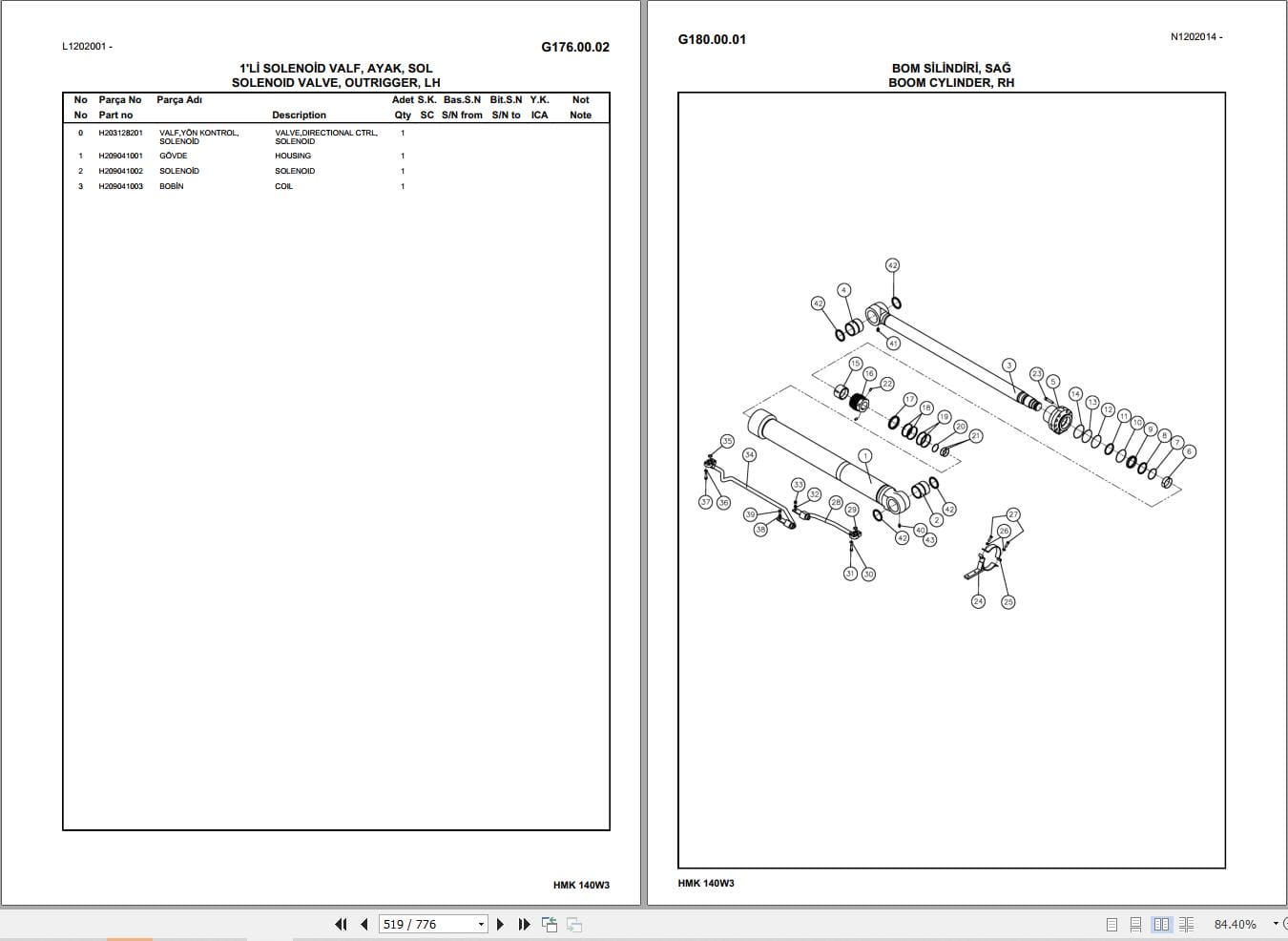 Hidromek Excavator HMK 140W 3 Parts Catalog H20732B300 2020 EN TR (2)