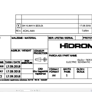 Hidromek Excavator HMK 140W MH Isuzu Electric Diagram H508000001 09.2018 (1)