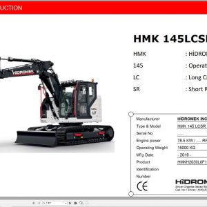 Hidromek Excavator HMK 145 LCSR Training Manual (1)