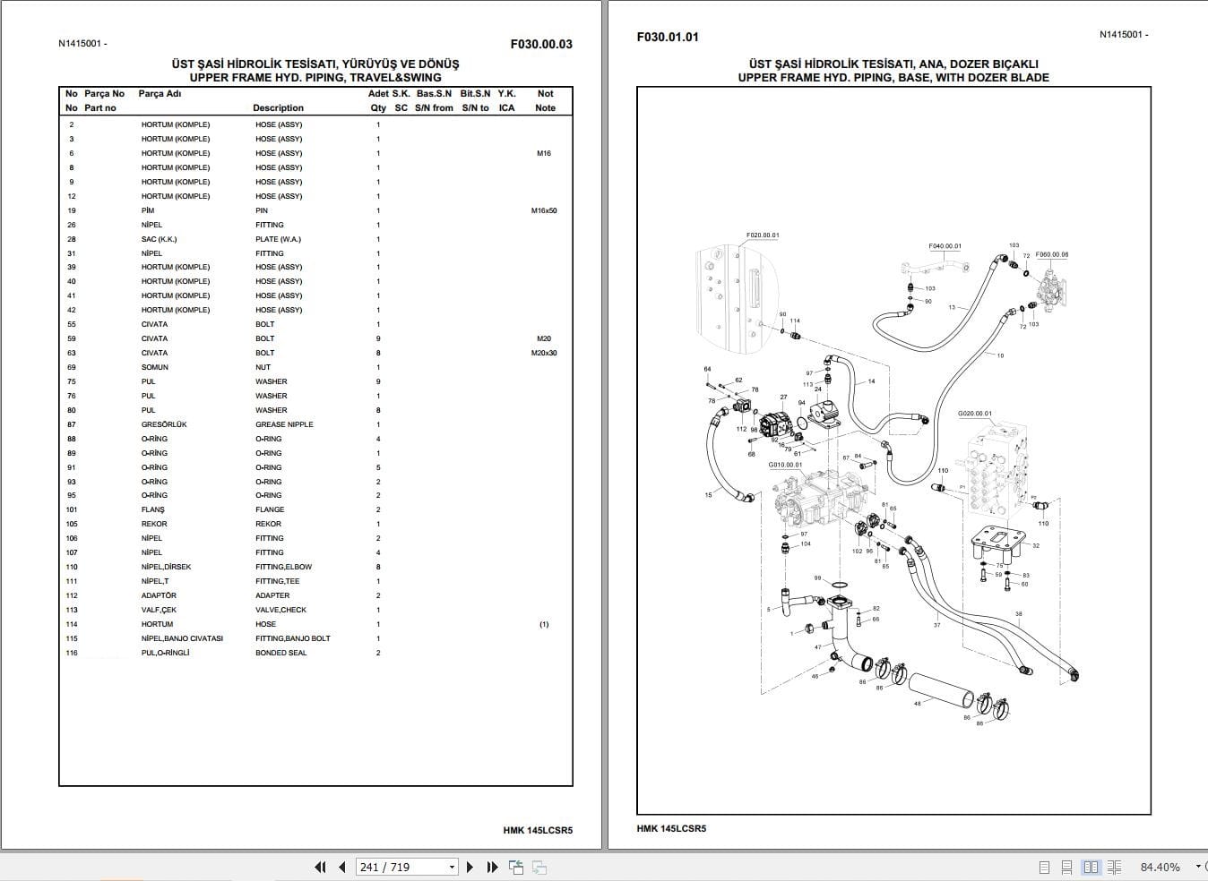 Hidromek Excavator HMK 145LC SR 5 Parts Catalog H417325300U 2022 EN TR (2)