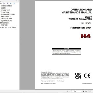 Hidromek Excavator HMK 150 WR 5 Operation Maintenance Manual H237355401 EN (1)