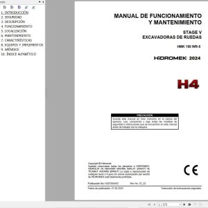 Hidromek Excavator HMK 150 WR 5 Operation Maintenance Manual H237355402 ES (1)