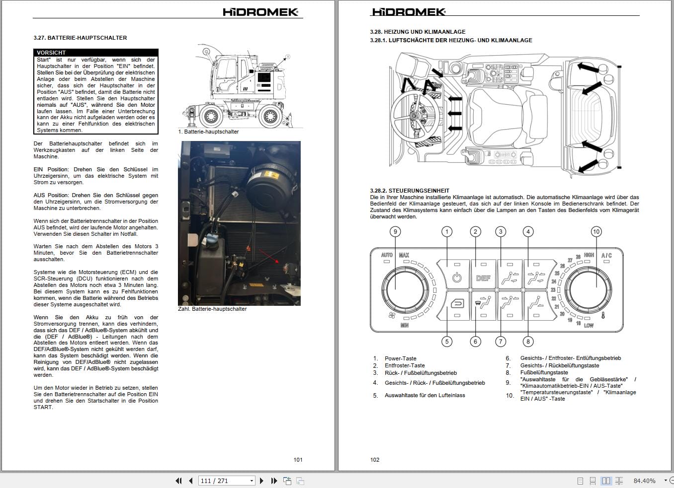 Hidromek Excavator HMK 150 WR 5 Operation Maintenance Manual H237355412 DE (2)