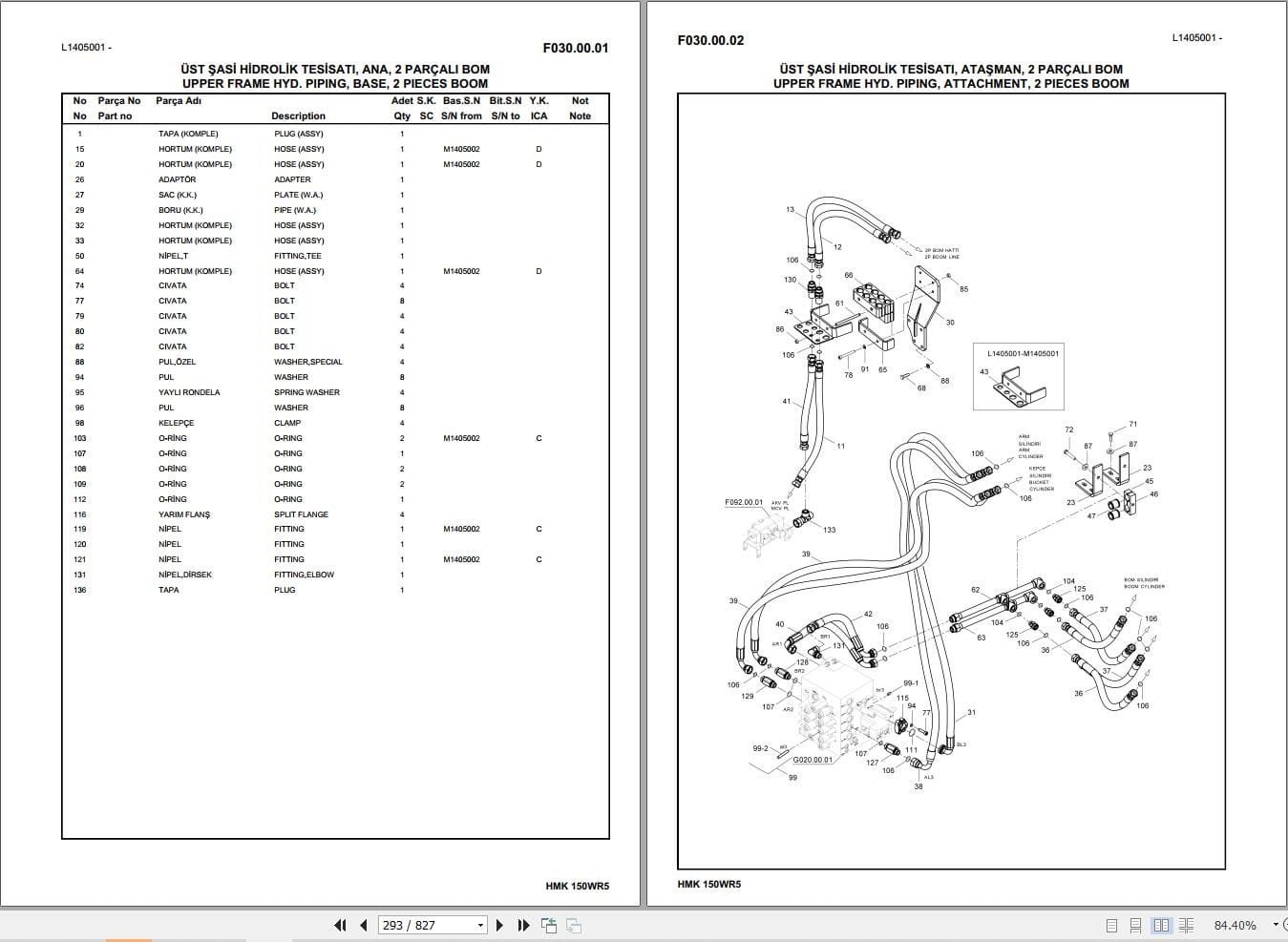 Hidromek Excavator HMK 150W R 5 Parts Catalog H207325300 2021 EN TR (2)