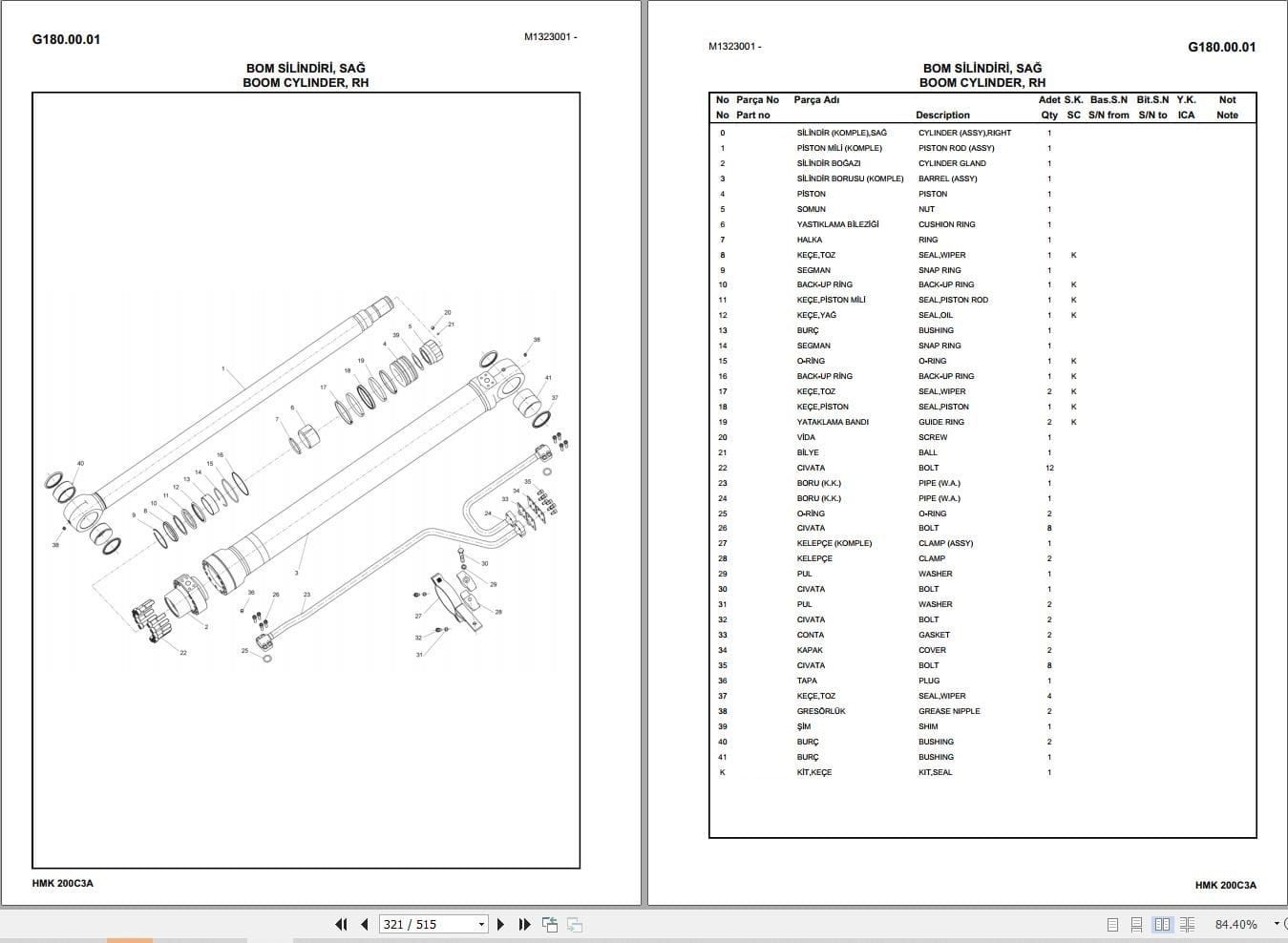 Hidromek Excavator HMK 200C 3A Parts Catalog H32732C300U 2023 EN TR (2)