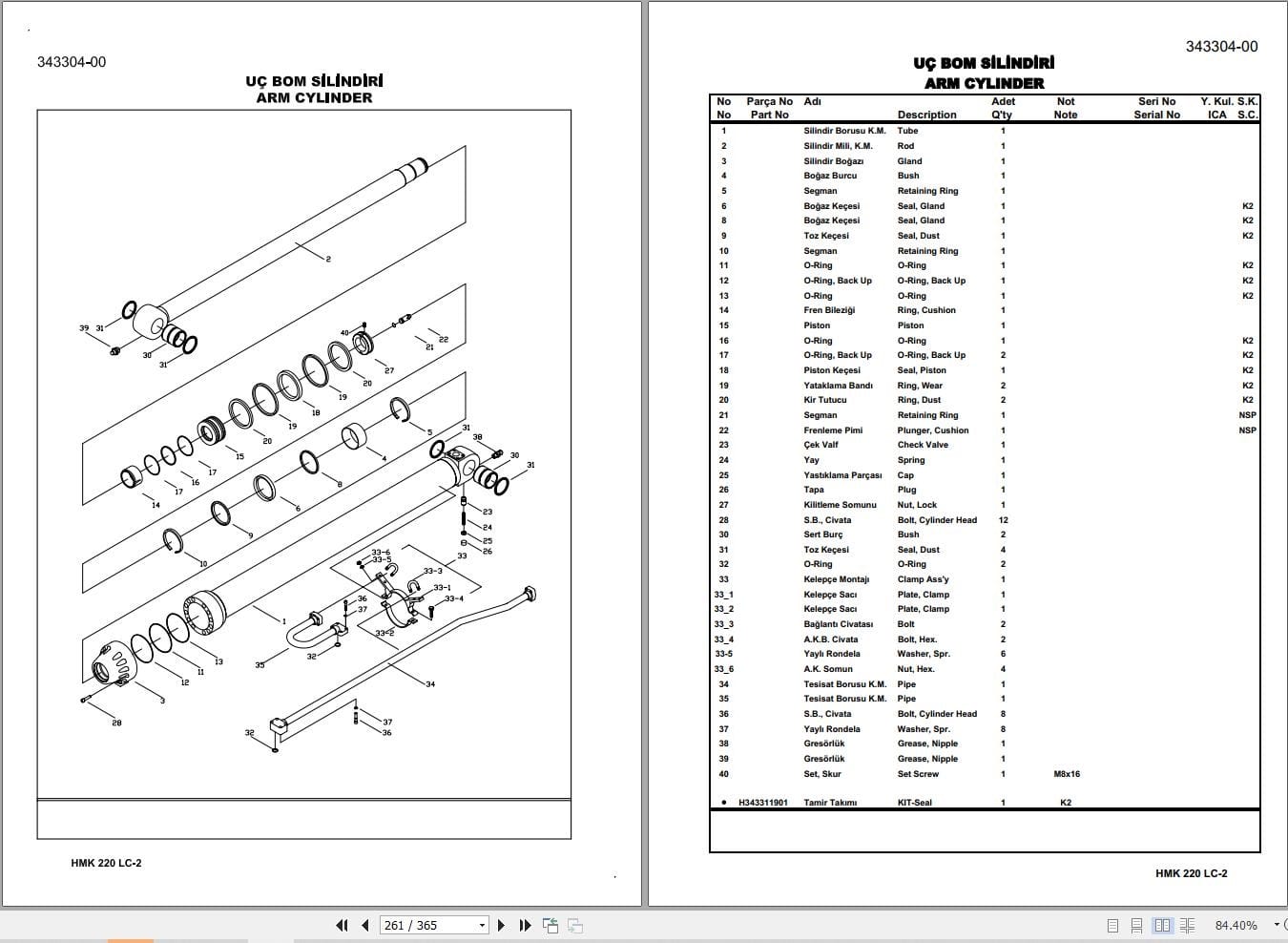 Hidromek Excavator HMK 200LC 2 Parts Catalog H347303000 2005 EN TR (2)