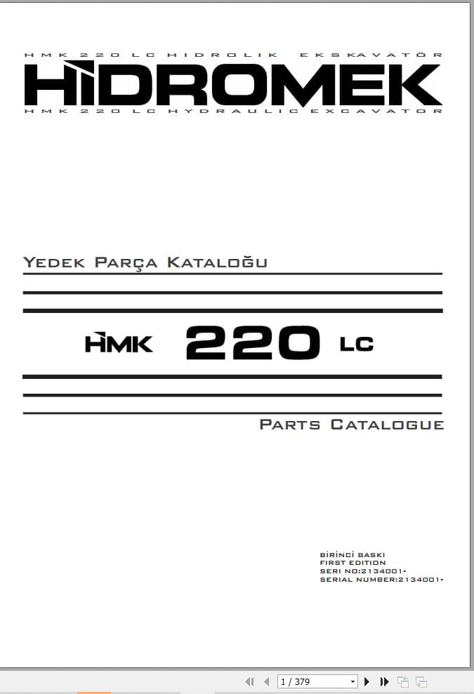 Hidromek Excavator HMK 200LC Parts Catalog EN TR (1)