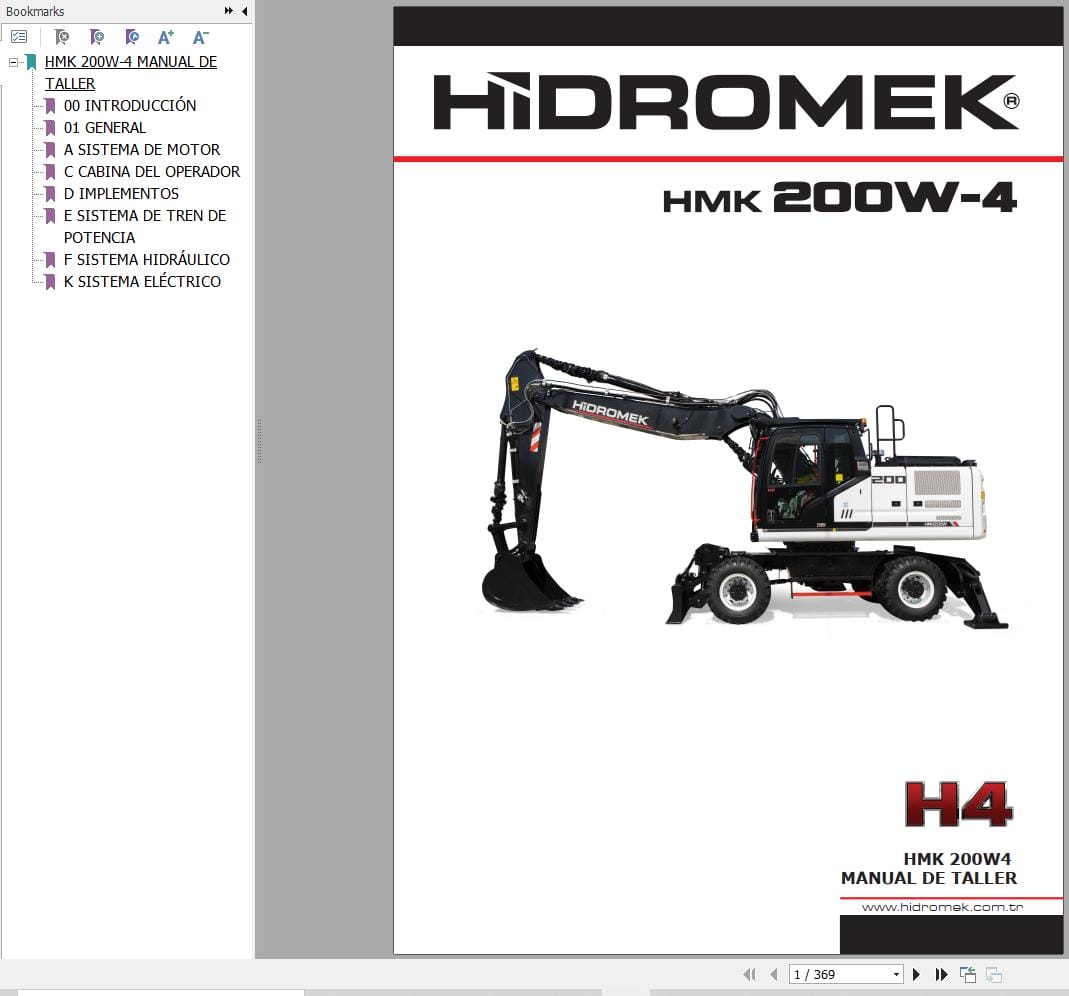 Hidromek Excavator HMK 200W 4 Workshop Manual ES (1)
