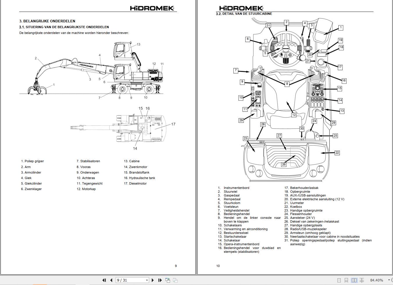 Hidromek Excavator HMK 210 W MH 5 Operation Maintenance Manual H527325411 NL (2)