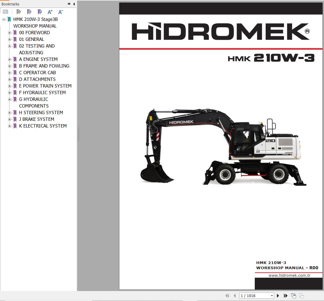Hidromek Excavator HMK 210W 3 Workshop Manual (1)