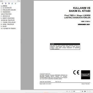Hidromek Excavator HMK 210W 4 Operation Maintenance Manual H237324400 TR (1)