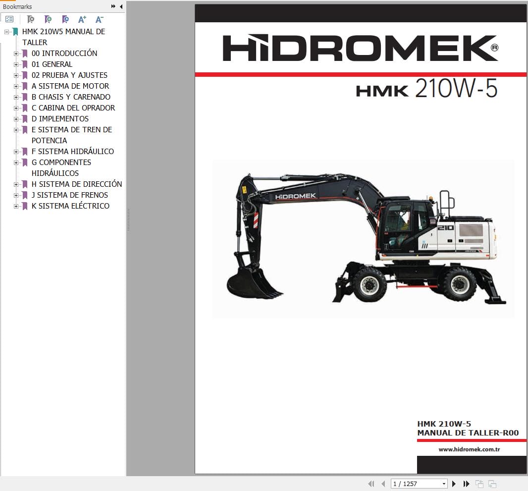 Hidromek Excavator HMK 210W 5 Workshop Manual ES (1)