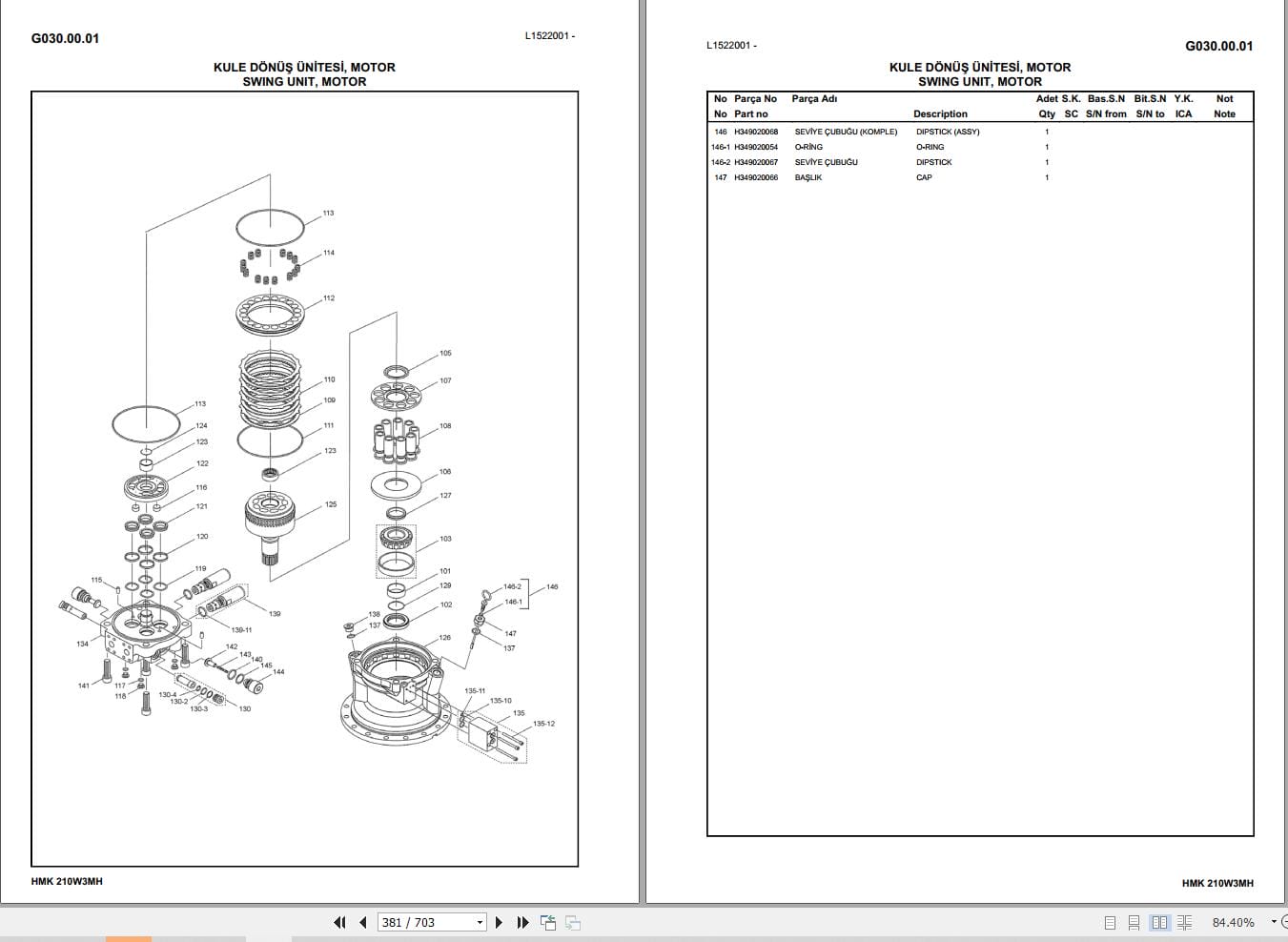 Hidromek Excavator HMK 210W MH 3 Parts Catalog H52732B300 2021 EN TR (2)