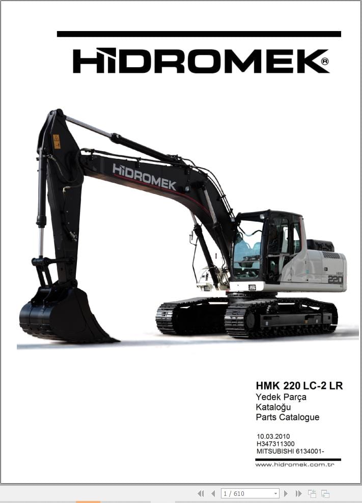 Hidromek Excavator HMK 220 LC 2 LR Parts Catalog H347311300 2010 EN TR (1)