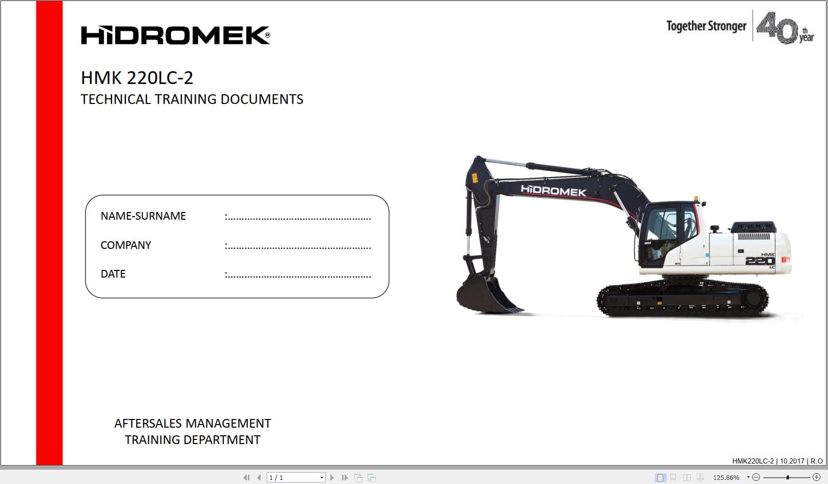 Hidromek Excavator HMK 220LC 220LC 2 220LC 3 Training Manual (1)