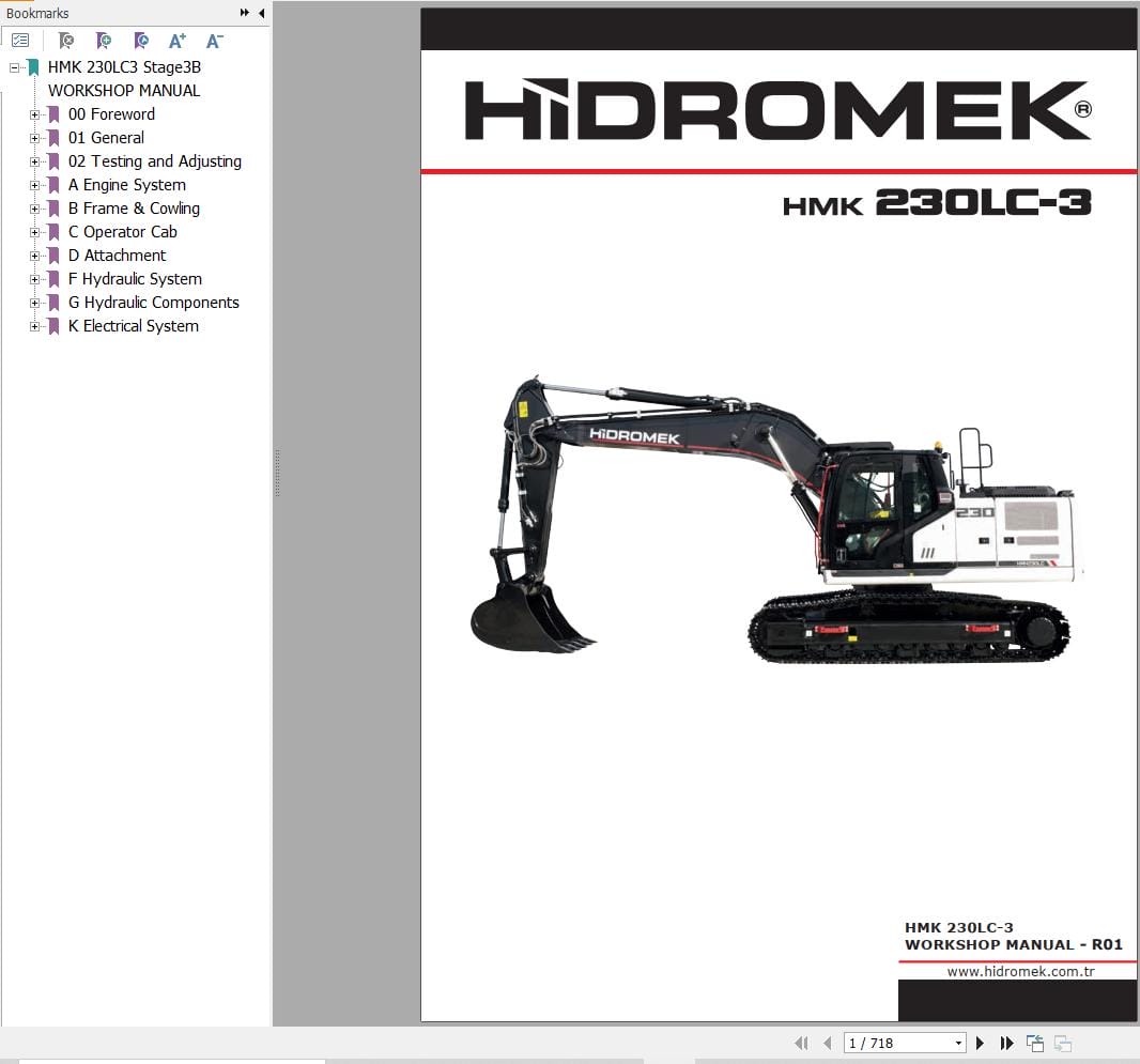 Hidromek Excavator HMK 230LC 3 Workshop Manual (1)